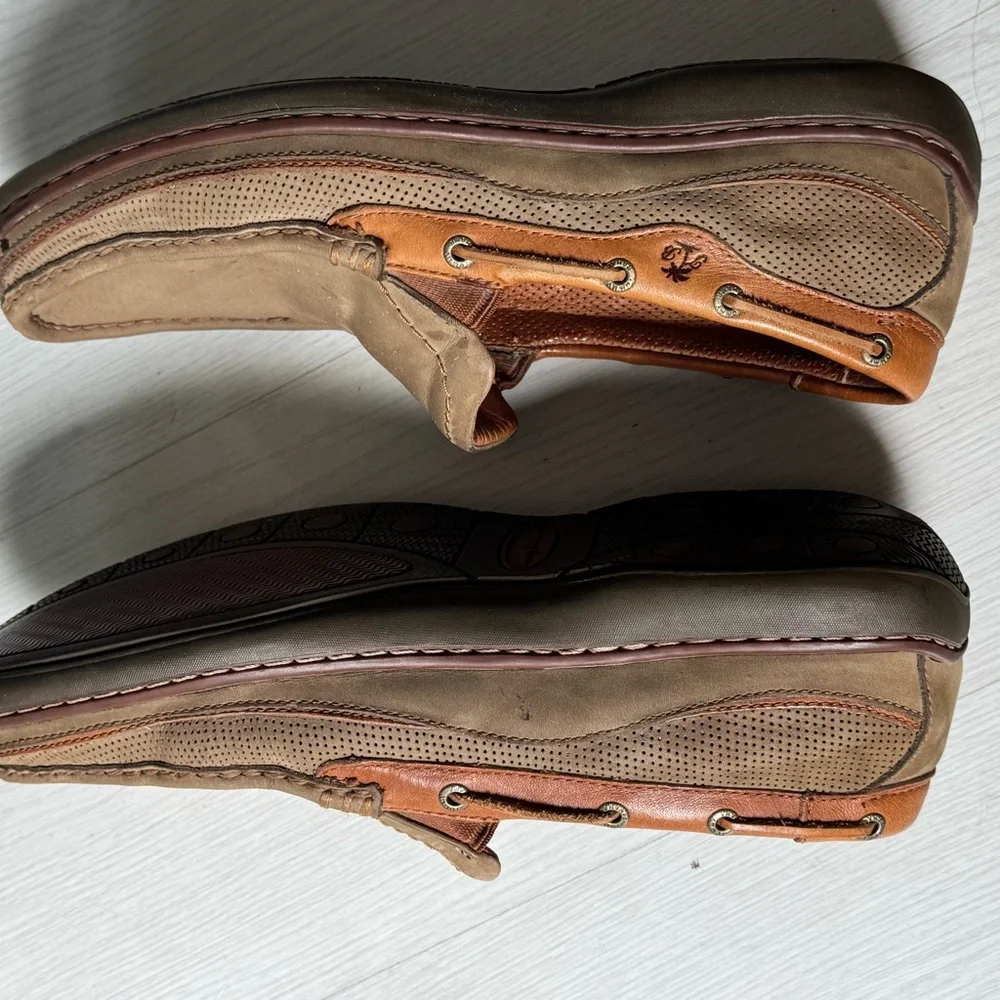 Tommy Bahama Slip On Loafers Shoes Suede Leather Tan Boat Deck Sz 12 - Picture 6 of 10